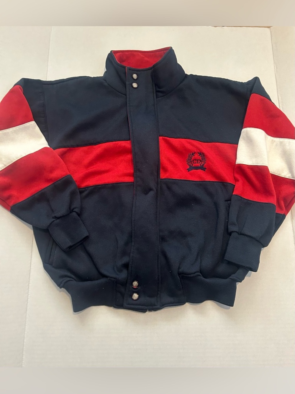 Dior Navy and Red Zip-Front Jacket